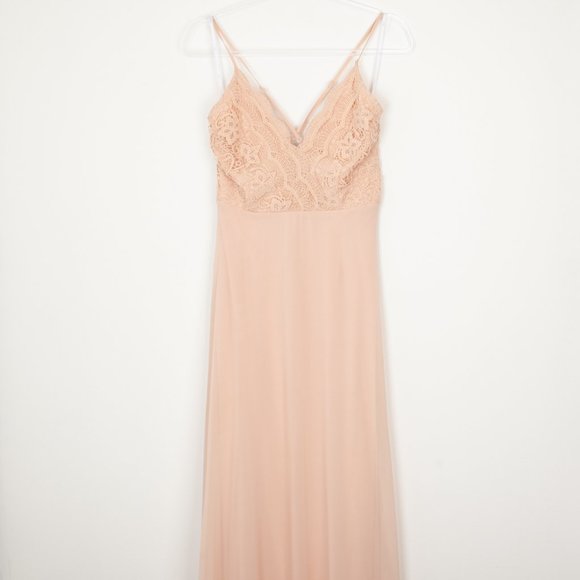 Lulu's Madalyn Blush Lace Maxi Dress Size Medium - Picture 3 of 10